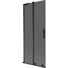 MEXEN/S - Velar L dvojkrídlová posuvná vaňová zástena 80 x 150, grafit, čierna 896-080-003-41-70