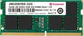Transcend JetRam 32GB (1x32GB) 3200MHz / SODIMM / DDR4 / CL22 / 1.2V / 2Rx8 (JM3200HSE-32G)