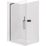 CERANO - Sprchová zástena Walk-in Onyx L-ľavá vzpera - 8 mm - čierna matná, transparentné sklo - 30x200 CER-DY101B-50-204
