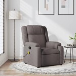 VidaXL vidaXL Rozkładany fotel masujący, taupe, obity tkaniną