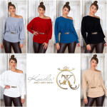 Sexi priliehavý sveter 9295 - In Stylefashion UNI Hnědá