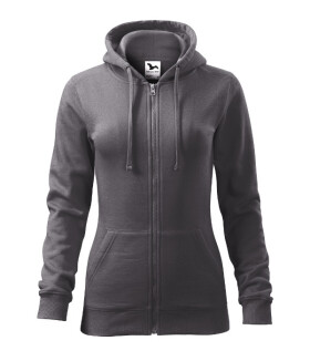Trendy mikina na zips Dámska oceľovo šedá 2XL