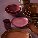 MADAM STOLTZ Dezertný tanier Plum Reactive Glaze Ø 16 cm