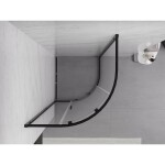 MEXEN/S - Exo štvrťkruhový posuvný sprchovací kút 80 x 80, transparent, čierna 8131-080-080-70-00