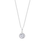 Lotus Silver Elegantný strieborný náhrdelník s čírymi zirkónmi LP3104-1 / 1 (retiazka, prívesok)
