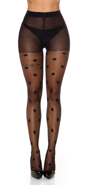 Sexy tights with dots black Einheitsgroesse