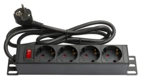 Good Connections 19" PDU čierna / PDU / 1U / 4X zásuvka / 16 A / 1,8 m (GC-N0075)