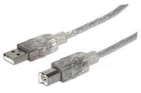 Manhattan Hi-Speed USB 2.0 Kábel AB M/M / 1.8m / strieborný (333405-MA)