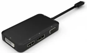MicroConnect Video-Dock USB-C / DP / HDMI / DVI / VGA / 1 displej / čierna (USB3.1CCOM10)