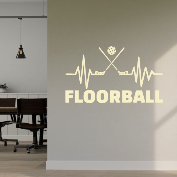 Veselá Stena Samolepka Floorball Farba: béžová, Veľkosť: 100 x 58 cm