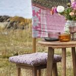 MADAM STOLTZ Prešívaný podsedák Dusty Lilac/White/Blue