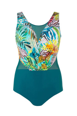 Dámske jednodielne plavky Aruba 4 S1006V1AR4 Green - Self 3XL