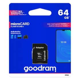 Goodram microSDXC 64GB + adaptér / Class 10 / UHS-I U1 / R: 100 MBs / W: 10 MBs (M1AA-0640R12)