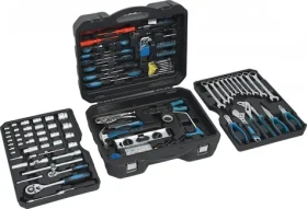 Compass Kufor náradia PROFESSIONAL / 257 dielov / Račňové kľúče CR-V / Plastový kufor s kolieskami / 15 kg (09455)