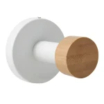 MSV IANA háčik na uteráky matný biely / bambus / priemer 52 x 55 mm