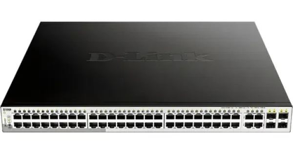 D-Link DGS-1210-52MP / SMART switch / 48x GbE PoE+ / 4X RJ45/SFP combo / PoE 370W