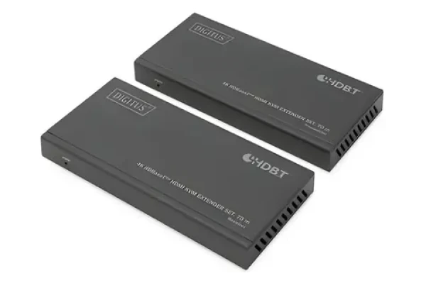 Digitus HDMI KVM Extender Set čierna / HDBaseT extender / Full HD 70m / 4K 40m / USB KVM / PoC (DS-55512)