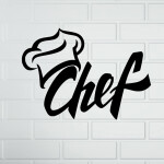 Veselá Stena Samolepka Chef Farba: béžová, Veľkosť: 80 x 55 cm