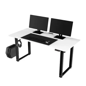 Ultradesk Uplift biela / Herný stôl / 160 x 75 x 74 - 116 cm / nastaviteľná výška (UDESK-UP-WTDE)