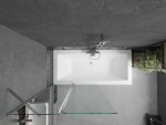 MEXEN/S - Cube obdĺžniková vaňa 180 x 80 cm s panelom + vaňová zástena 100, transparent, chróm 550518080X9410110100