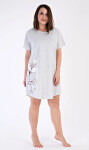 Dámska sivá nočná košeľa s potlačou Nicol - Vienetta 4XL šedá s potiskem
