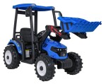 Mamido Detský elektrický traktor MEGA D68 24V s prívesom modrý