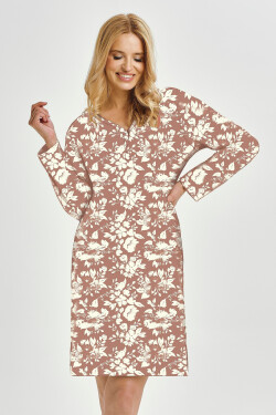 Taro Grace 3480 long/r S-XL Z25/26 dámske tričko hnědý květ XL