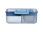 Sistema Ocean Bound Bento Cube trojkomorová krabička s nádobou na jogurt a 2 tácky 1.25 l modrá (8592001420434)