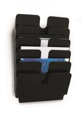 Durable FLEXIPLUS 6 čierna, horizontálna / Držiak na letáky / A4 / 6 priehradok (1700014061)