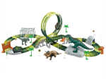 Mamido Mamido Závodná dráha Dinosauří svet 168 dielikov, 360°, LED autíčko