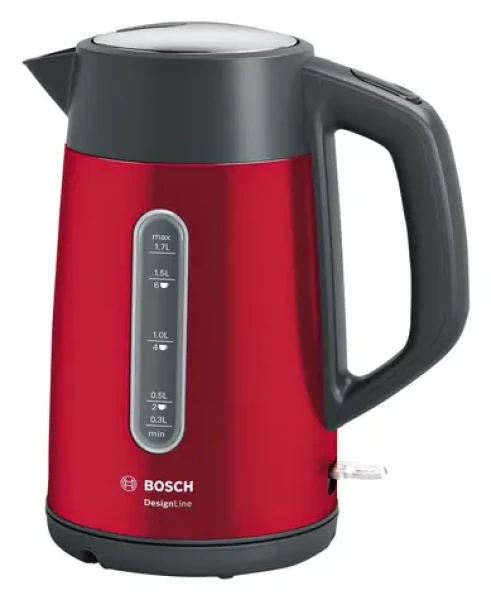 BOSCH TWK4P434 DesignLine červená / Rýchlovarná kanvica / 2400 W / 1,7 l (TWK4P434)
