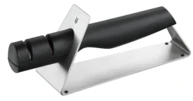 WMF Gourmet čierny / Brúsok na nože / pre rovné ostrie / nerezová oceľ / 22,3 cm (1876516030)