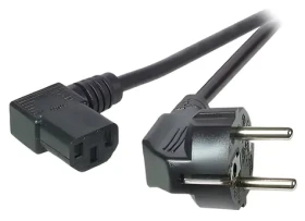 EFB Schuko 90 ° - C13 90 ° čierna / Napájací kábel / 3 m / 10 A / 250 V (EK535.3)