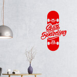 Veselá Stena Samolepka Skate Farba: černá, Veľkosť: 80 x 50 cm
