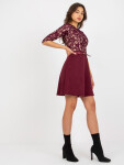 Dámske šaty LK SK 506582 burgundy - Lakerta 42/XL