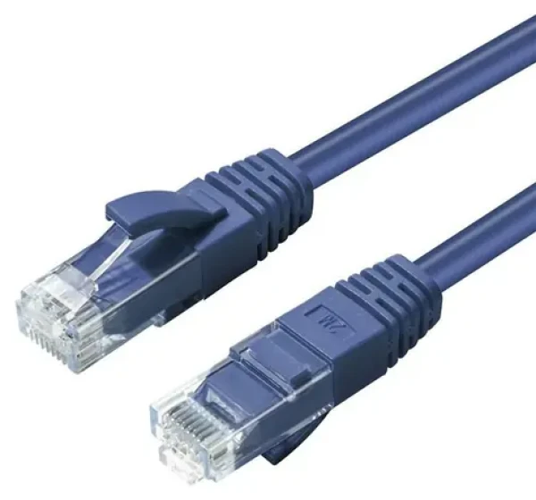 MicroConnect CAT6a U/UTP 0.5m modrá / LSZH (MC-UTP6A005B)