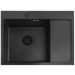 REA - Oceľový drez Fin Black s kuchynskou batériou KPL-96014