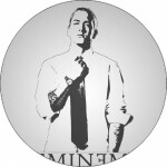 Jedlý papier Eminem čiernobiela ilustrácia 19,5 cm - Pictu Hap - Pictu Hap