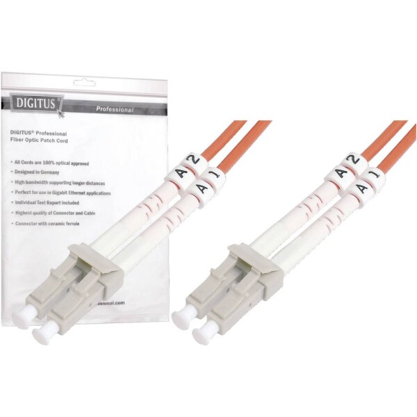 DIGITUS Fiber Optic Patch Cord, LC to LCMultimode 50/125 µ, Duplex Length 1m (4016032249030)