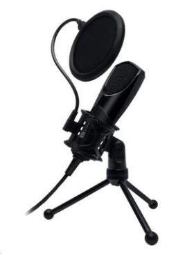 Connect IT YouMic CMI-8001-BK čierna / Stolný mikrofón + POP filter / nastaviteľný sklon / USB / 2.5 m (CMI-8001-BK)