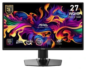 26.5" MSI MAG 272QPDE QD-OLED X24 čierna / Herný monitor / WQHD / QD-OLED / 240 Hz / 0,03 ms / HDMI+DP+USB-C / VESA (MAG272QPDEQD-OLEDX24)