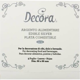 Strieborné listy 5 ks 86x86 mm - Decora