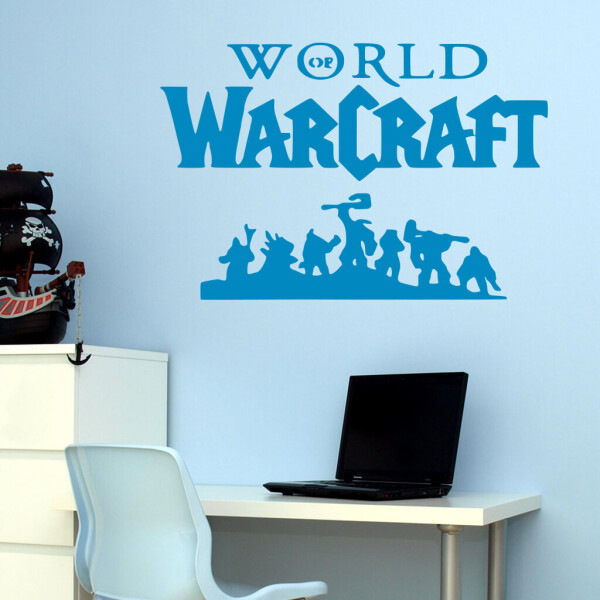 Veselá Stena Samolepka World of Warcraft Farba: modrá, Veľkosť: 40 x 26 cm
