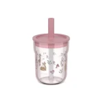 Little Dutch Téglik s slamkou 250 ml Fairy Garden ružová / od 12 mesiacov (108023065406LD)
