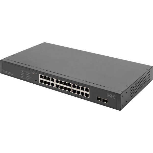 Digitus DN-95348-2 19 sieťový switch 24 + 2 porty 10 / 100 / 1000 MBit/s funkcia PoE; DN-95348-2