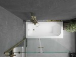 MEXEN/S - Vega obdĺžniková vaňa 180 x 80 cm s panelom + vaňová zástena 120, transparent, zlatá 550118080X9212025000