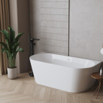 INVENA - Voľne stojaca vaňa priečnej 150 cm Astri so sifónom AN-03-15U-F