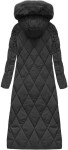 Čierna dlhá dámska zimná bunda s kapucňou (7688BIG) odstíny černé 54