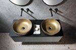 SAPHO - PRIORI keramické umývadlo na dosku Ø 41,5 cm, bronz PI032