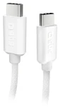 SBS USB-C - USB-C sivá / Kábel / opletený / 60 W Power Delivery / 1,5 m
